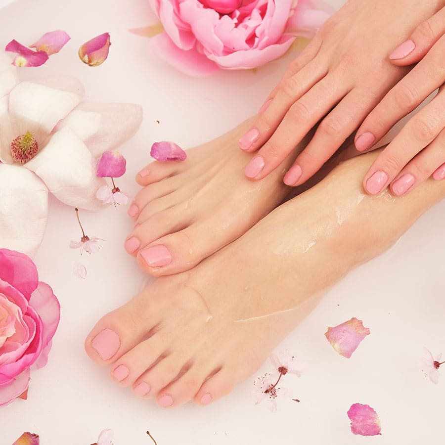 Rose Gold Pedicure Hot Stone